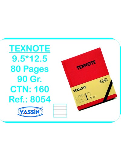 Buy Yassin Texnote Notebook - A6 - 80 sheets - No:8054 in Egypt