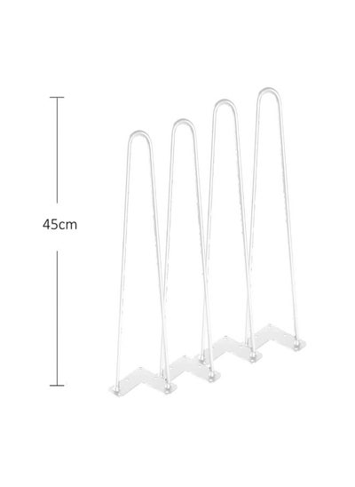 Buy Table Leg Steel White 45 cm 4 pc in Saudi Arabia