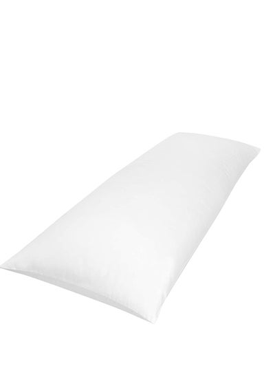 Buy Maestro Full Body Pillow Cotton Feel Plain White Hollowfiber 1400 gm Filling, Breathable Large Body Pillow for Side Sleepers, 45x 120 cm with 1 Pc Cotton feel Pillowcase size: 50 x 125 cm in UAE