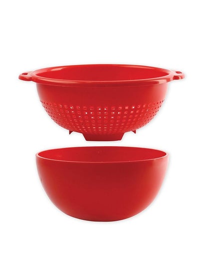 Buy GAB Plastic, Colander with Bowl Set, Drain Colander and washing bowl, Food Strainer Kitchen Accessory, Detachable Colander,
Cleaning Washing, Mixing Fruits and Vegetables, Made from BPA-free Plastic in UAE