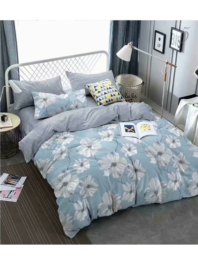 Buy 4 Pieces Luxury Soft Single Size Comforter Bed Sheet Set Includes 1x Quilt Cover  160*210 cm 1x Flat Sheet 160*220+25 cm & 2x Pillow Cover 48*74 cm in UAE