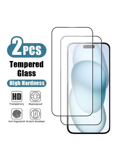 Buy 2 PCS 9H Tempered Glass Screen Protector for iPhone 16 Pro Max, High Transparency, Delicate Touch, Anti-Explosion, Smooth Arc Edges, Easy Installation in Saudi Arabia