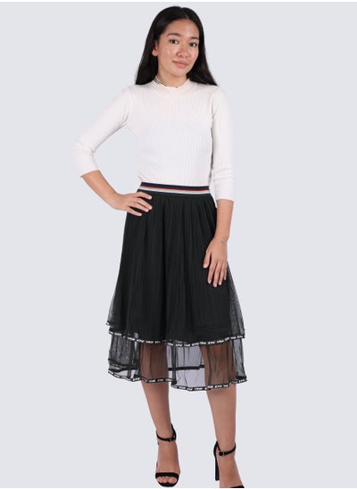 Buy Double Tone Pleated Impressed Jersey in Deep Forest in UAE