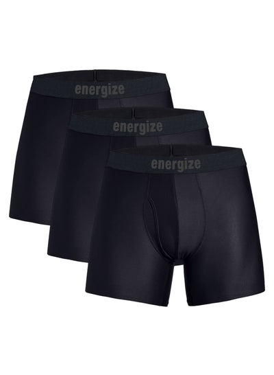 Buy Energize Premium Midway Brief Boxer Shorts for Men, Stretchable, Extra Soft, and Breathable Men's Boxer Shorts, Comfortable Underwear for Everyday Wear in UAE