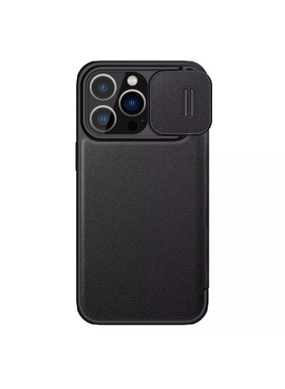 Buy Qin Pro Leather Case (plain leather) For Apple iphone 14 Pro 6.1 2022 Classic Black in Egypt
