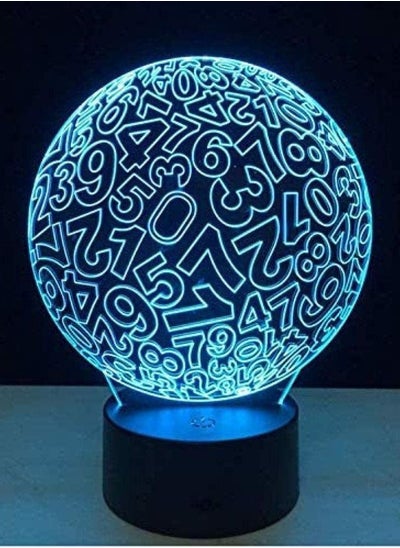 اشتري Multicolor Night Light Digital Ball Acrylic LED 3D Multicolor Night Light with Remote Touch Colorful Multicolor Night Light 3D Vision Light boy and Child Gift في الامارات