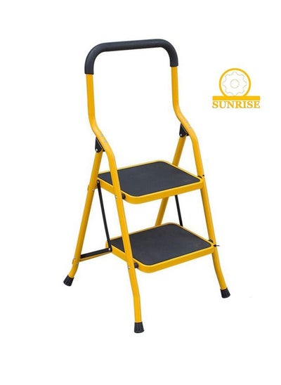 Buy Ladders Step Foldable Ladder Folding 2 Steps Stool with Wide Anti-Slip Pedal Home  Steps Sturdy Steel Ladder Handy Handle Portable Steel Step Stool in UAE