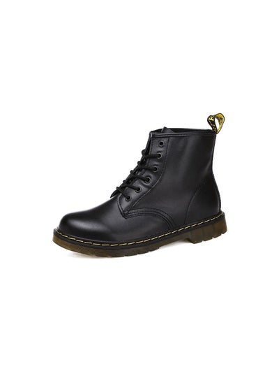 Buy Men Lace Up Martin Boots Black in Saudi Arabia