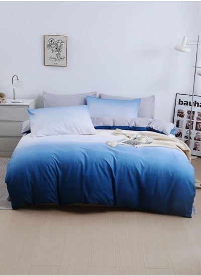 Buy Various King/Queen/Single Size Duvet Cover Set Reversible Sky Blue Color Ombre Style Bedding Set in UAE