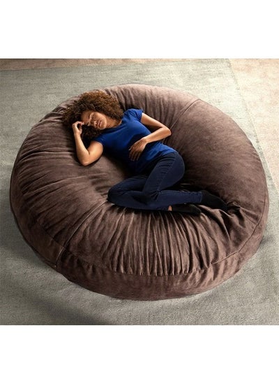 Buy Chill Super Soft Velvet Bed Cocoon Bean Bag Brown in UAE