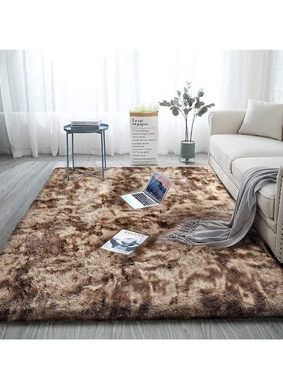 Buy Soft Rugs Fluffy Carpets Tie-Dye Rugs for Living Room Bedroom Nursery Home Decor Non-Slip Machine Washable Carpet Home Decorative Carpet 100x160 cm Coffee in UAE