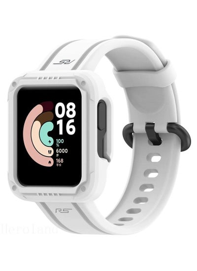 اشتري Silicone WatchBand For Redmi Watch 2 lite Strap Horloge2 Wristbands Bracelet For Xiaomi MI watch lite Watchband WristBand + Case _ White في مصر