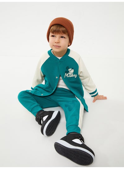 Buy College Collar Long Sleeve Mickey Mouse Embroidered Baby Boy Bomber Jacket in Egypt