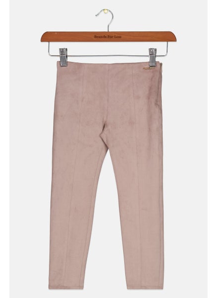 Buy Kids Girl Pull On Plain Pants, Taupe in UAE