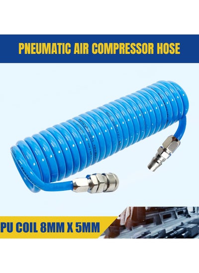 Buy PU Coil 8mm X 5mm Flexible Pneumatic Pipe Polyurethane Spiral Hose Pneumatic Air Compressor Hose in Saudi Arabia