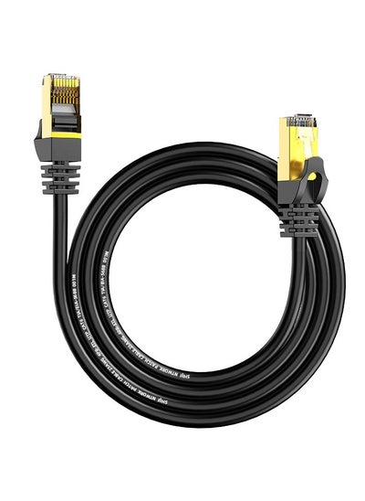 Buy Ethernet Cable Cat6 Standard Patch Cord Round High Speed Maximum 1000 Megabytes Requires Hardware Support Unshielded Cable For PC Laptop Modem Router Black in Saudi Arabia