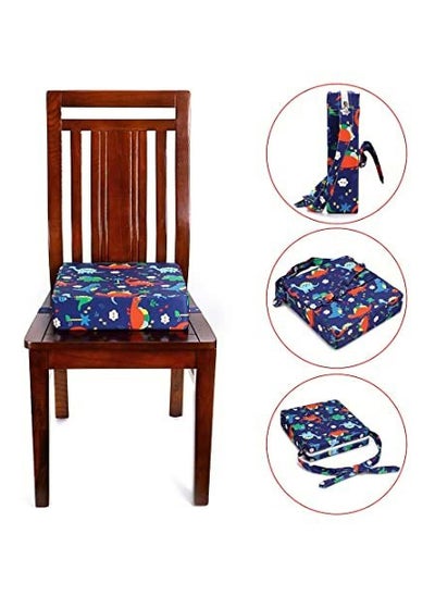 اشتري Toddler Booster Seat Cushion, SYOSI Chair Increasing Cushion Portable Dismountable Thick Chairs Increasing Cushion Adjustable Seat Pad for Dining Table Baby Infant Kids Dinosaur Blue في الامارات