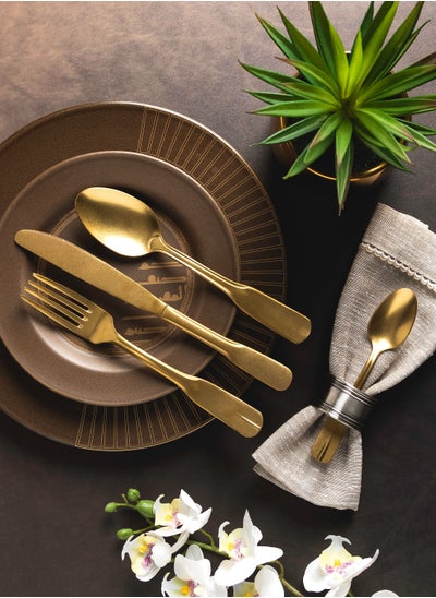 Buy 16 Pcs Cutlery Set Gold Color in Saudi Arabia