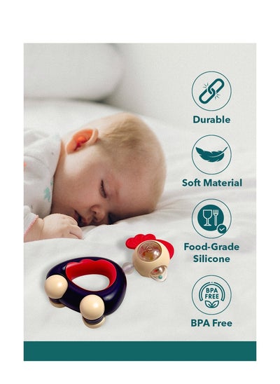 Buy Baby Rattles Toys Set For Babies Non Toxic Rattle Teether Set With Smooth Edges ; Newborn Baby Gift Products ; Baby Rattles Set For Newborn Infant Babies in Saudi Arabia