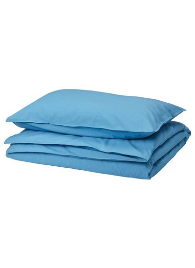 Buy Duvet Cover And Pillowcase Blue 150X200 And 50X80 Cm in Saudi Arabia