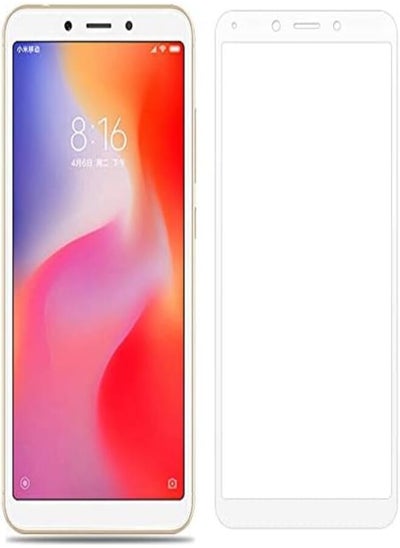 Buy Xiaomi Redmi 6/6A 5D Glass Screen Protector (Full Screen Coverage) - White in Egypt