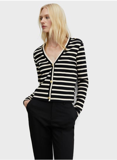 اشتري Striped Button Down Cardigan في الامارات