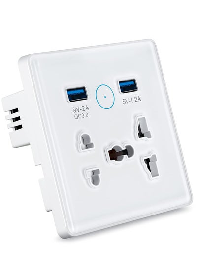 Buy Smart Wall Wifi Outlet Wall Socket with USB WiFi Wall Plug Compatible with Apple Homekit Works with Siri Alexa Google Home No Hub Required in UAE