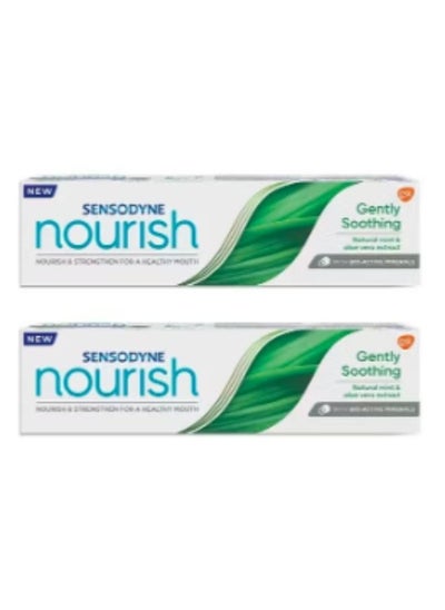 Buy 2 Pieces Of Sensodyne Nourish Toothpaste Gently Soothing with Natural Mint Extract and Aloe Vera, 75 ml in Saudi Arabia