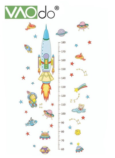 اشتري Height Measurement Wall Sticker for Children Interstellar Rocket Pattern Waterproof PVC Material Children'S Room Decoration Suitable for Living Room Bedroom Porch Wallpaper في الامارات