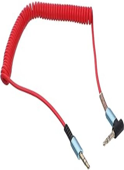 Buy Keendex 1779 coiled Auxiliary 3.5 mm cable, 1.5 meters - red in Egypt