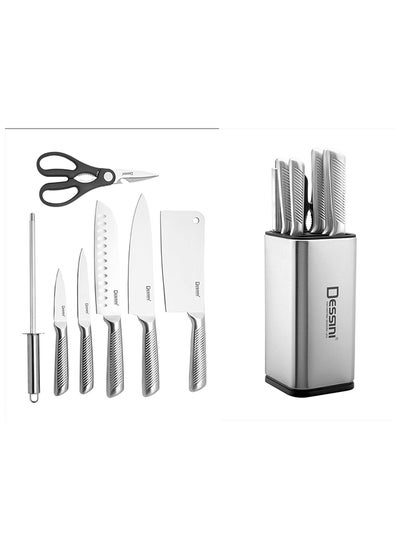 اشتري Dessini 9-Piece kitchen knife Set With Stainless Steel Block في الامارات