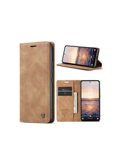 Buy CaseMe Samsung Galaxy A54 5G Case Wallet, for Samsung Galaxy A54 5G Wallet Case Book Folding Flip Folio Case with Magnetic Kickstand Card Slots Protective Cover - Brown in Egypt