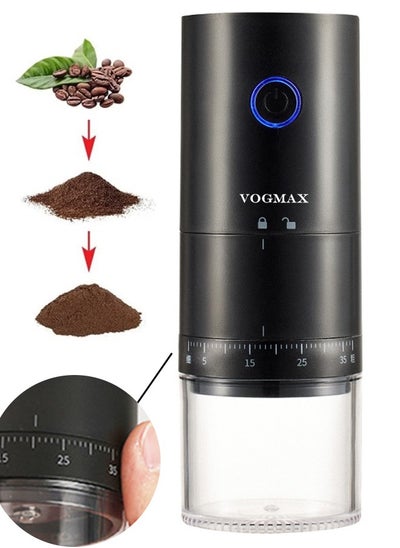 اشتري 38 external gear adjustment Electric Coffee Grinder USB Rechargeable Easy Push Button Operation with Brush Removable Chamber for Home Travel Office Cafe في السعودية