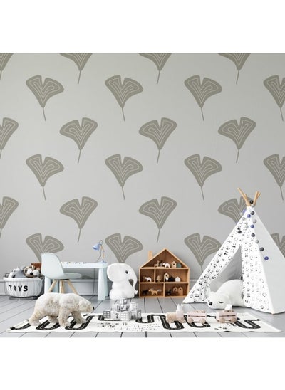 Buy Ginkgo Pattern Fabric Wallpaper Covers An Area ​​Up To 4.2Mx3M With Adhesive And Smoothing Tool in Egypt