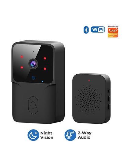 Buy WiFi Video Doorbell with Camera HD 1080P Smart Video Doorbell with Night Vision 2.4G WiFi 2 Way Call Real Time Video Voice Changing Function in Saudi Arabia