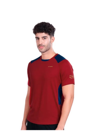 Buy FLIP SIDE LINING ROUND NECK-T SHIRT- (MAROON) (APLT777-2-L) in UAE