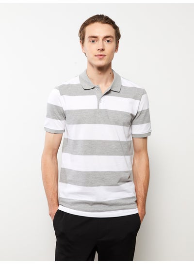 Buy Polo Neck Short Sleeve Striped Piqué Men's T-Shirt in Egypt