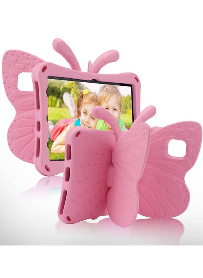 اشتري iPad 10 (10th Generation) Kids Case, iPad 10.9 (2022) Butterfly Case with Kickstand – Full-Body Drop Protective, Shockproof, Kid-Proof iPad Case (Pink) في الامارات