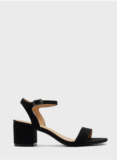 Buy Mid Block Heel Strap Sandal in UAE