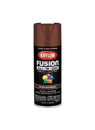 Buy Fusion All-In-One Spray Paint and Primer Satin Espresso Brown 12oz K02738007 in Saudi Arabia