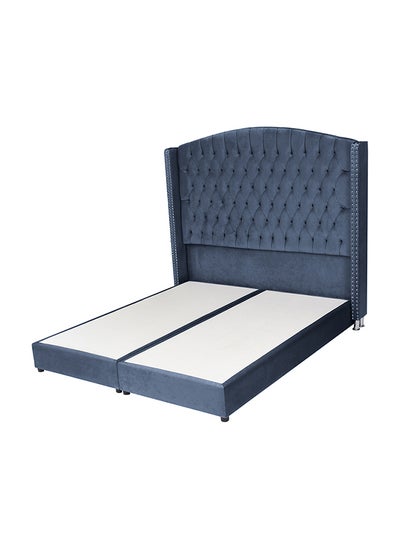 Buy Arwad | Velvet Bed Frame - Dark Blue in Saudi Arabia