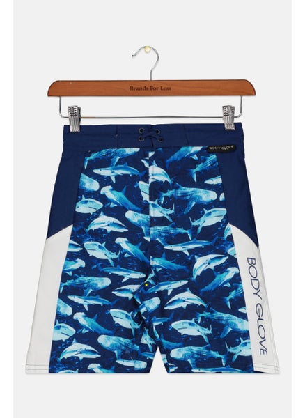 Buy Kids Boy Allover Board Shorts, Blue Combo in UAE