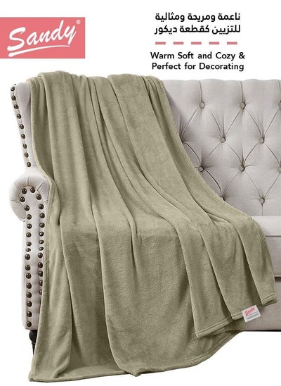 Buy SANDY Fleece Blanket, Made of Premium Microfiber, Super Soft Flannel Blanket for Bed, Sofa, Couch and Home Decorations ,Single Size, (240x170)cm, Mocha in Saudi Arabia