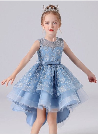 Buy Kids Party Dress For Children Costume And Birthday Party Clothes Navy Blue Color in UAE