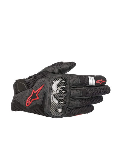 Buy Alpinestars Smx-1 Air V2 Mens Motorbike Gloves Large Black Red Flurosent in UAE