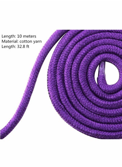 اشتري 2 Roll 10M Purple Soft Cotton Rope, Natural Durable Long Cotton Rope for Crafts Wall Hangings Plant Hangers Knotting في الامارات