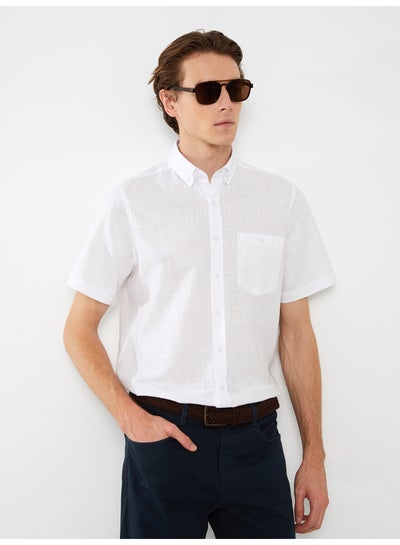 Buy Regular Fit Short Sleeve Linen Men's Shirt in Egypt