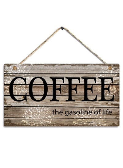 Buy Coffee Wood Sign - Coffee Bar Sign for Coffee Bar Decor and Coffee Station Decor, Rustic Kitchen Coffee Sign 10 x 6 inches in UAE