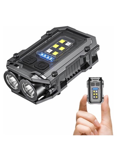 Buy Mini Keychain EDC Flashlight Rechargeable, 1000 High Lumens Super Bright Flash Lights Small Portable Tactical Pocket Torch with Magnet & Clip, 8 Modes,USB C Ipx65 Waterproof in UAE