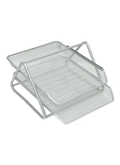 Buy FIS Wire Mesh Office Trays Set of 2 Trays, Silver Color, Suitable for A4 Documents - FSOT101SL in UAE